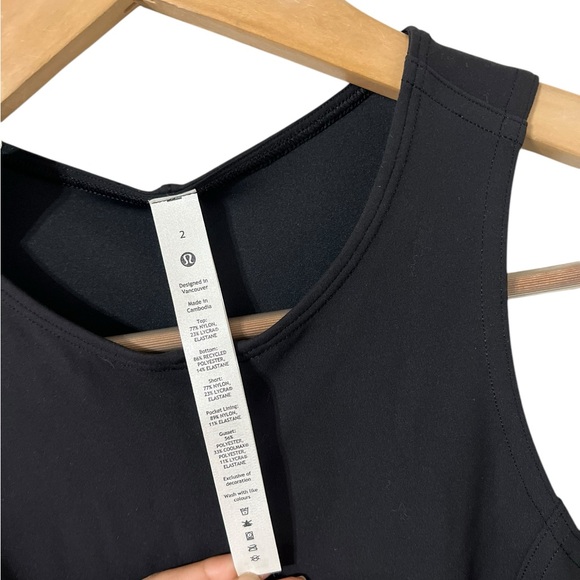 NWT LULULEMON Court Crush Short Lined Black Tennis Dress - Picture 3 of 8
